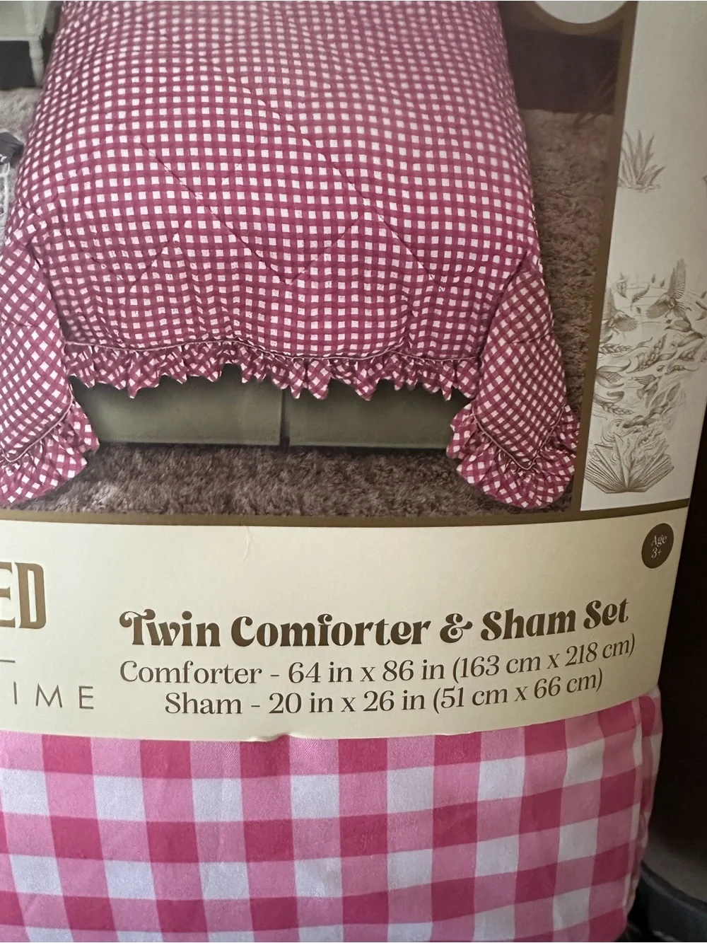 Wicked by Katie Kime Pink Gingham Twin Comforter & Sham Set